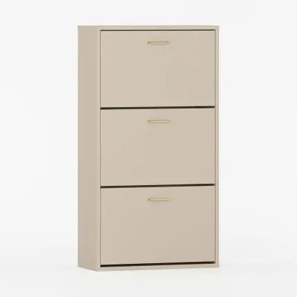 Elegant og kompakt skoskap med tre dører.