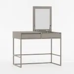 Moderne toalettbord med integrert speil og to skuffer.