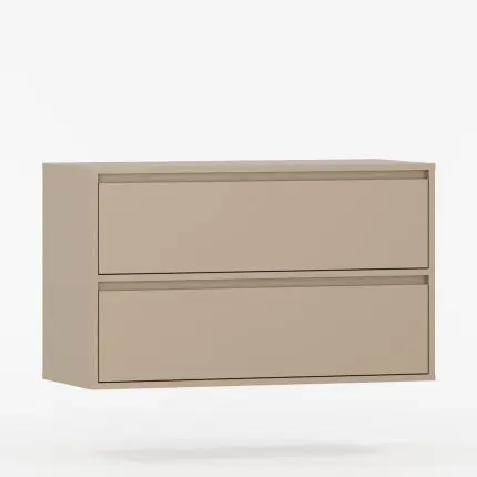 Baderomsskap med to skuffer.