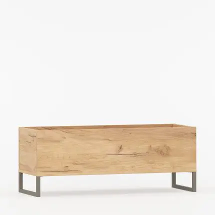 Plantekasse med metallben og tilpasningsmuligheter.