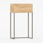 Plantekasse med slank metallramme.