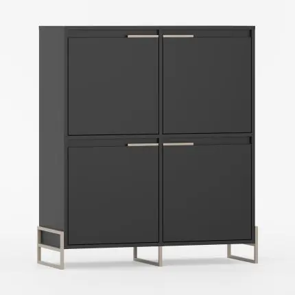 Skoskap med dører og metallben