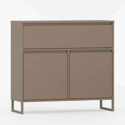 Skjenk med to dører og en skuff.