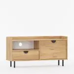 TV-bord med én dør og én skuff, samt en åpen hylle.