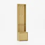 Entremøbel med skobenk og knaggrekke.