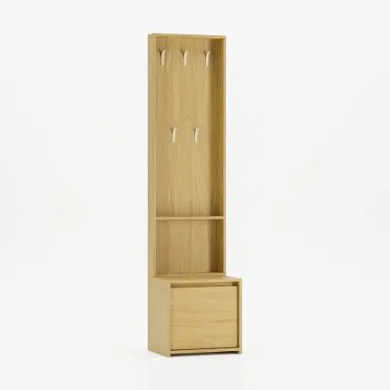 Entremøbel med skobenk og knaggrekke.