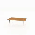 Sofabord KULA i oljet tre med slanke svarte metalben – enkelt og lett design i naturlige materialer.