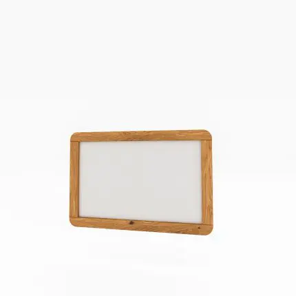 RETRO speil med massiv ramme i oljet eik og avrundede hjørner.