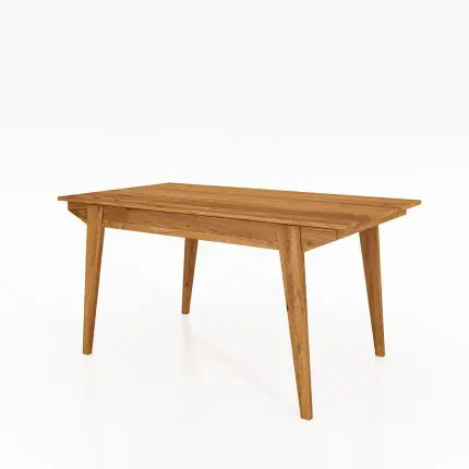 RETRO spisebord i olieret træ med udtræk og skjulte tillægsplader – i klassisk og tidløst design.