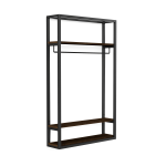 Entremøbel med klesstang og hyller.