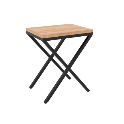 Sidebord VITA med kvadratisk bordplate i mørkt trelook