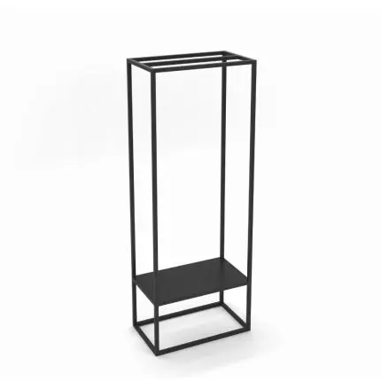 Entremøbel i svart metall med klesstang og lav hylle – MORGAN