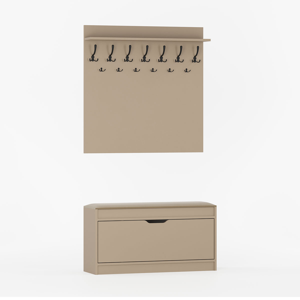 skræddersyet entresæt med skobænk