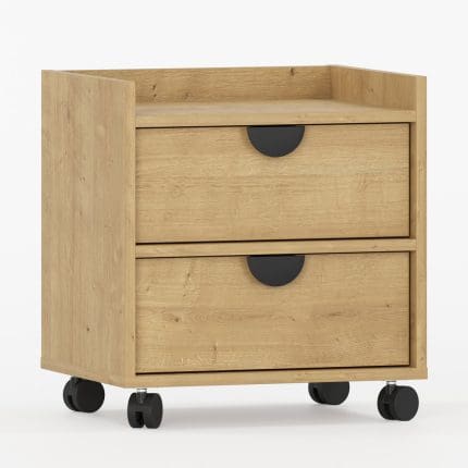 Mobilt kontormøbel med funksjonell oppbevaring og elegant uttrykk.