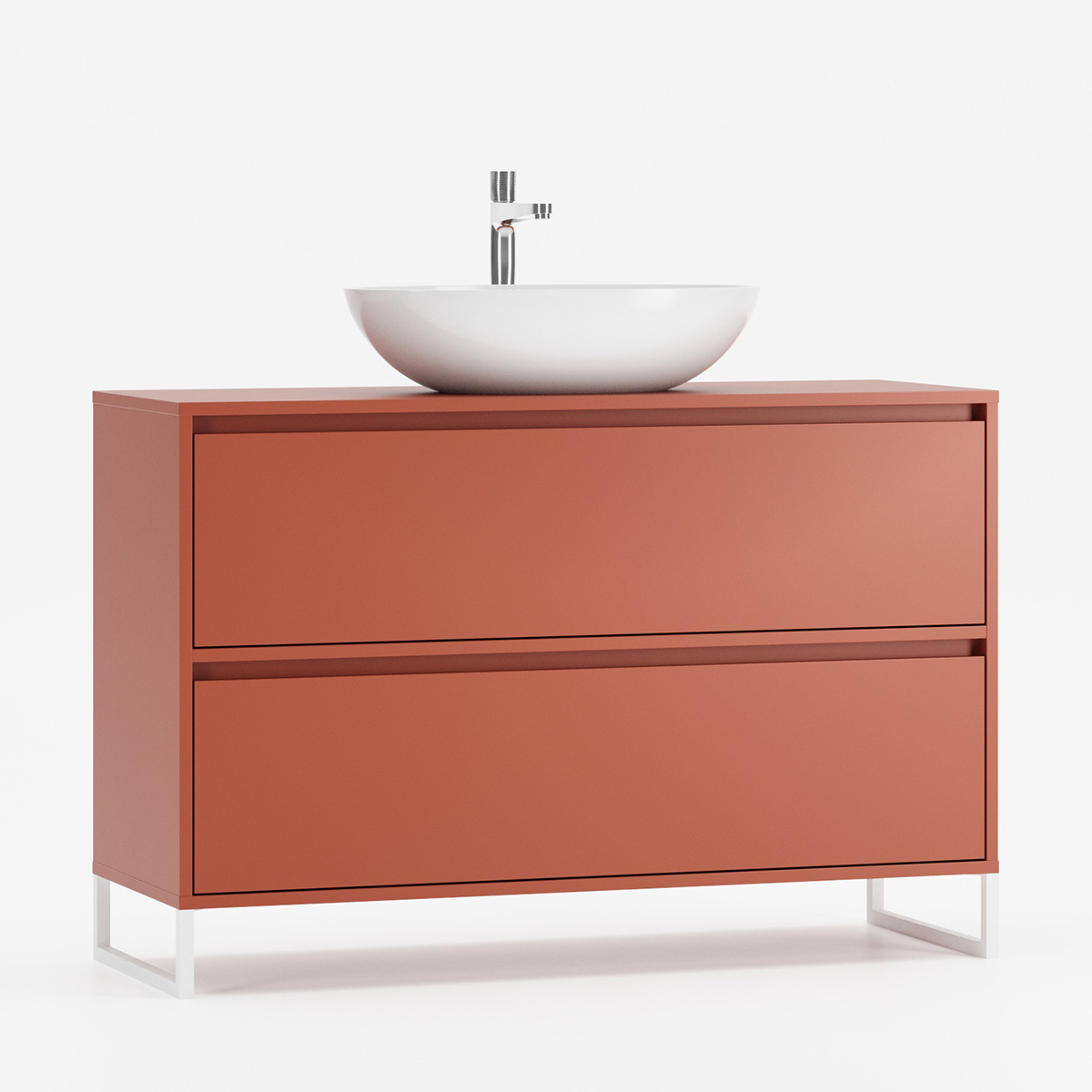 Baderomsskap med skuffer.