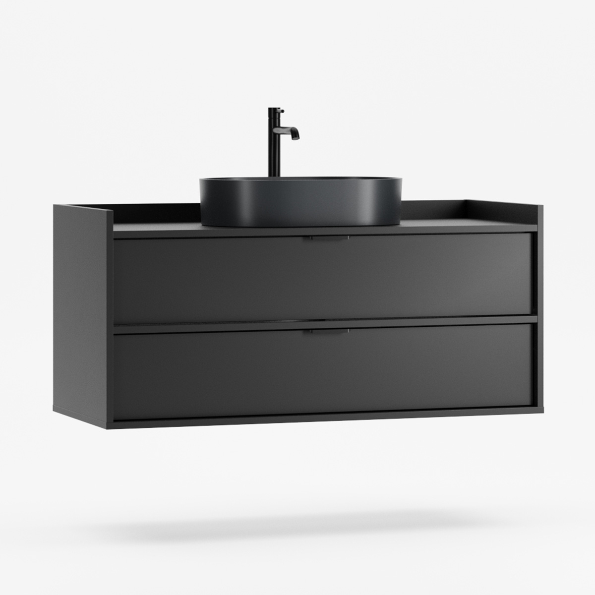 Skreddersydd baderomsskap med vask, to skuffer.