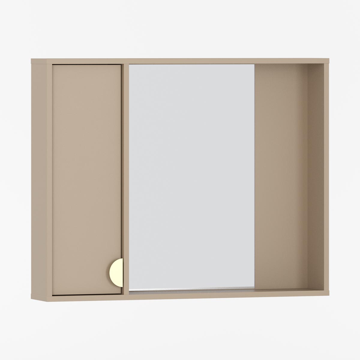 Vegghengt baderomsskap med speil.