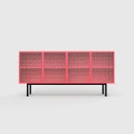 Moderne skjenk med glassdører.