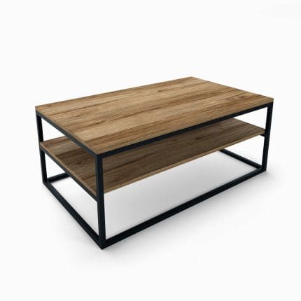 Sofabord NEWTOWN med hylle – funksjonelt og lett design med plass til oppbevaring
